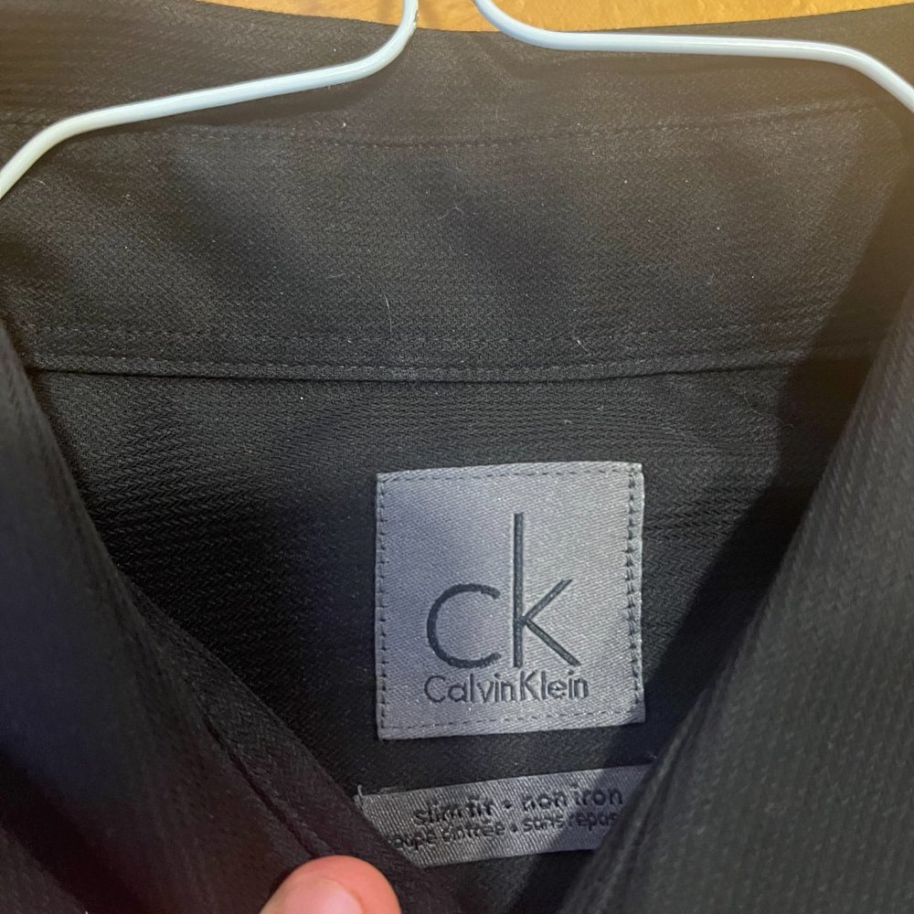 Calvin Klein Black Button Up - Picture 2 of 3